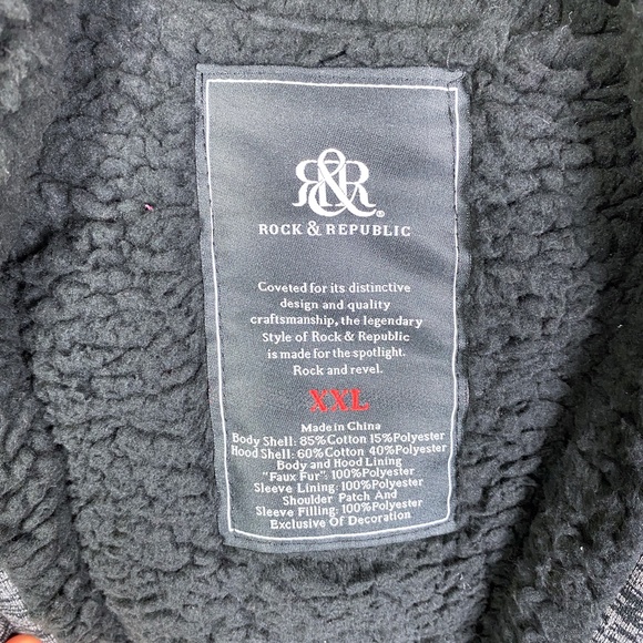 Rock & Republic Moto Grit Zip Sherpa Hooded Jacket - Picture 12 of 16